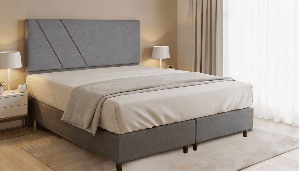 Cabeceira Estofada Topázio Cinza Tecido Bouclé - Orthocrin