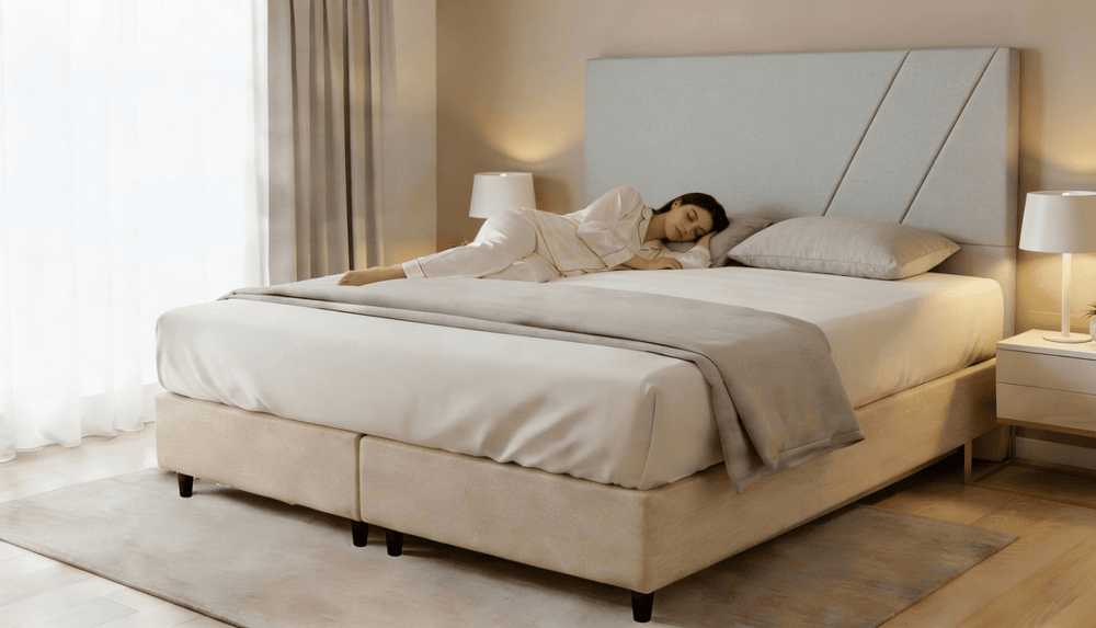 Cabeceira Estofada Topázio Cinza Tecido Facto - Orthocrin