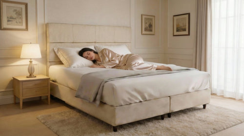 Cabeceira Estofada Verbena Areia Tecido Linho - Orthocrin