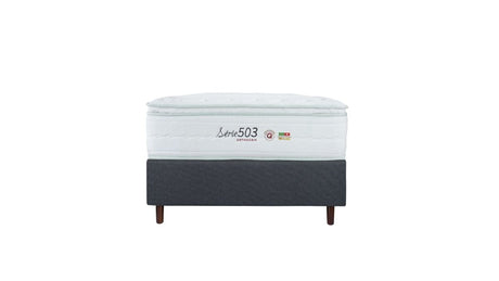 (Colchão+ Box Grátis ) Colchão Molas Ensacadas Série 503 + Box Linho Dark - Orthocrin