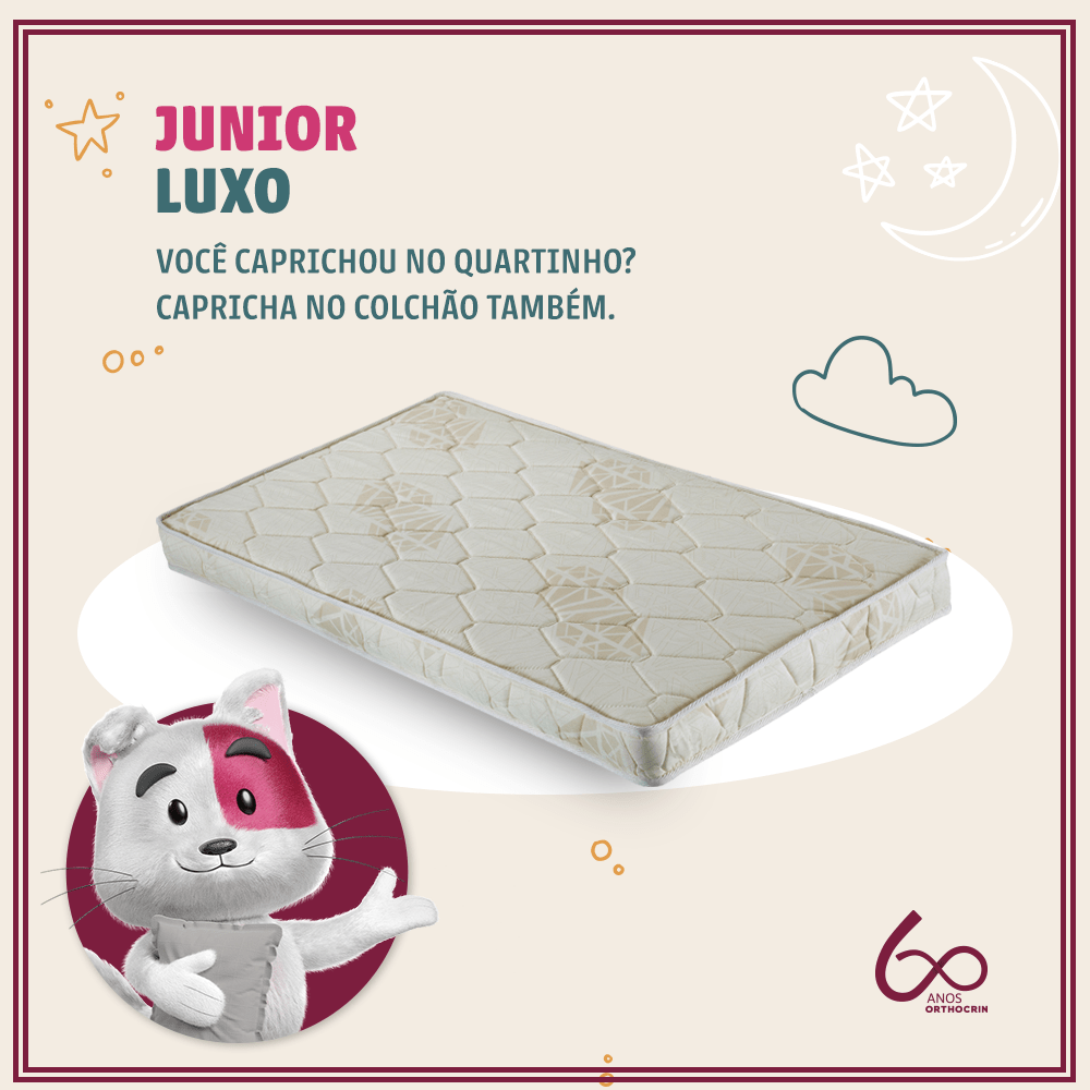 Colchão para Berço Espuma Junior Luxo D18 Altura 10 cm - Orthocrin