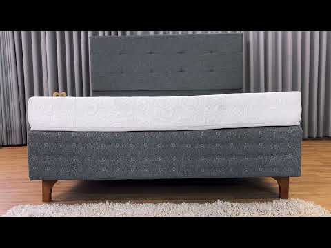Base Box Sommier Capitonê Bouclé Cinza 24 cm