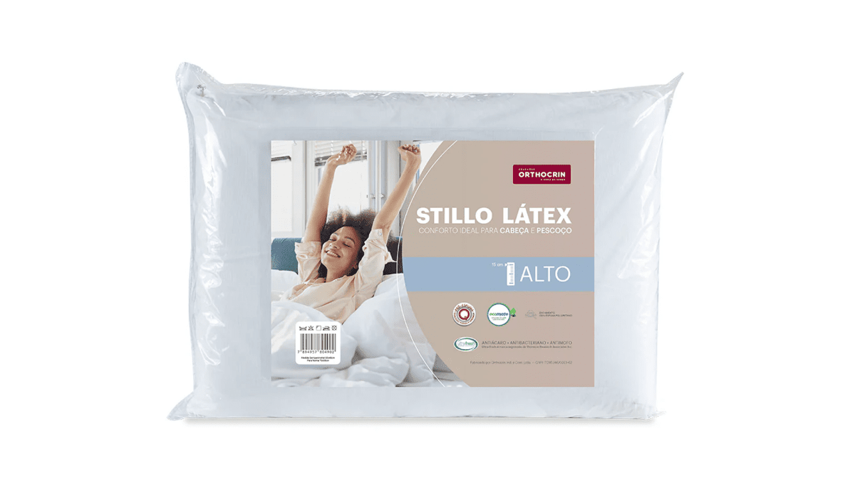 Travesseiro de Alto Suporte Stillo Látex Alto - Orthocrin