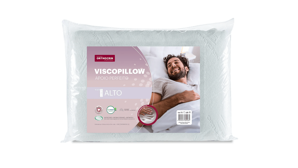 Travesseiro de Espuma Viscoelástica Viscopillow Alto - Orthocrin