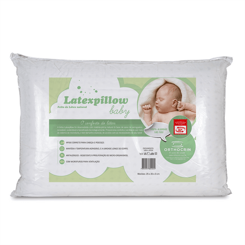 Travesseiro de Látex Latexpillow Baby 25X35X3 cm - Orthocrin