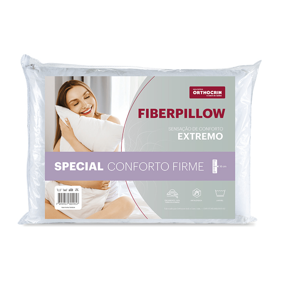 Travesseiro Fiberpillow Special Fibra Siliconada 48X68X15 - Orthocrin