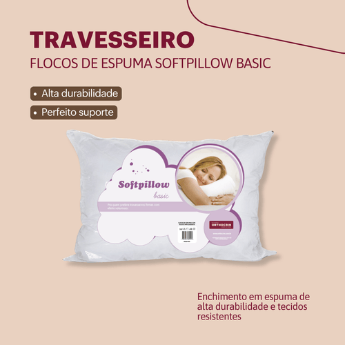 Travesseiro Flocos de Espuma Softpillow Basic - Orthocrin