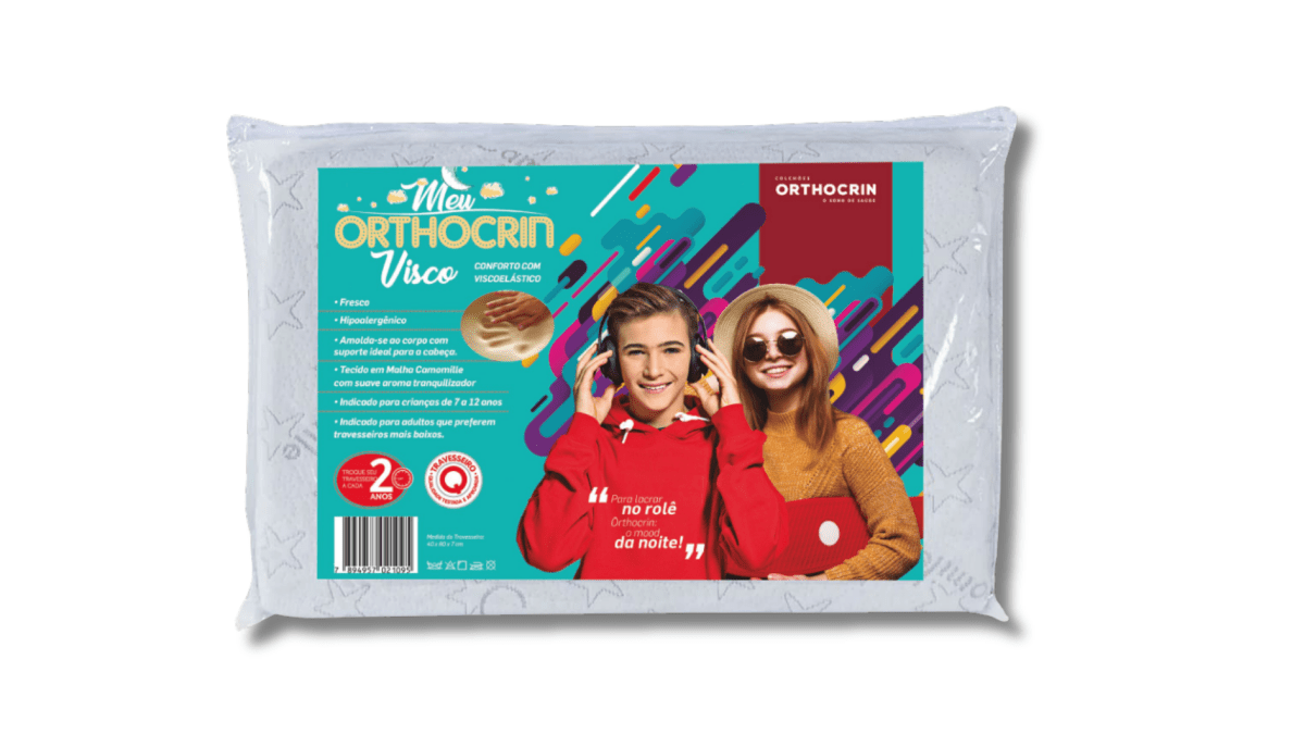Travesseiro Infantil Juvenil Meu Orthocrin Espuma Viscoelástica - Orthocrin