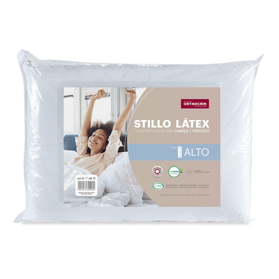 Travesseiro Stillo Látex Alto 48x68x15 cm - Orthocrin